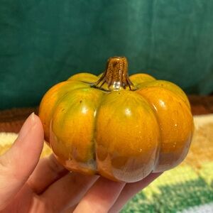 FREE if Bundled - Worn Ceramic TLC Orange Pumpkin Fall Harvest